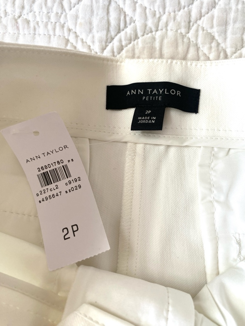 Ann Taylor White Ivory Wide Leg Cropped Cotton Blend Pants Size 2 Petite - Picture 4 of 13